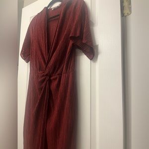 burgundy dress chiffon material